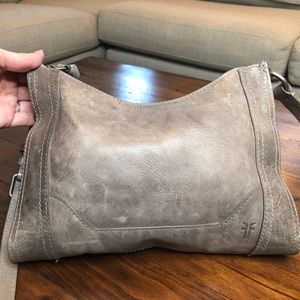 FRYE NWT Metallic Grey Luxe Italian Leather Purse!